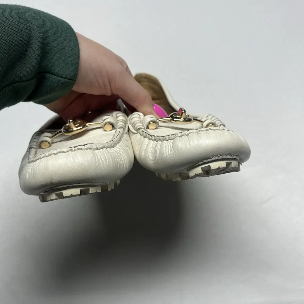 Coach White Leather Arlene Loafer Flats Size 8